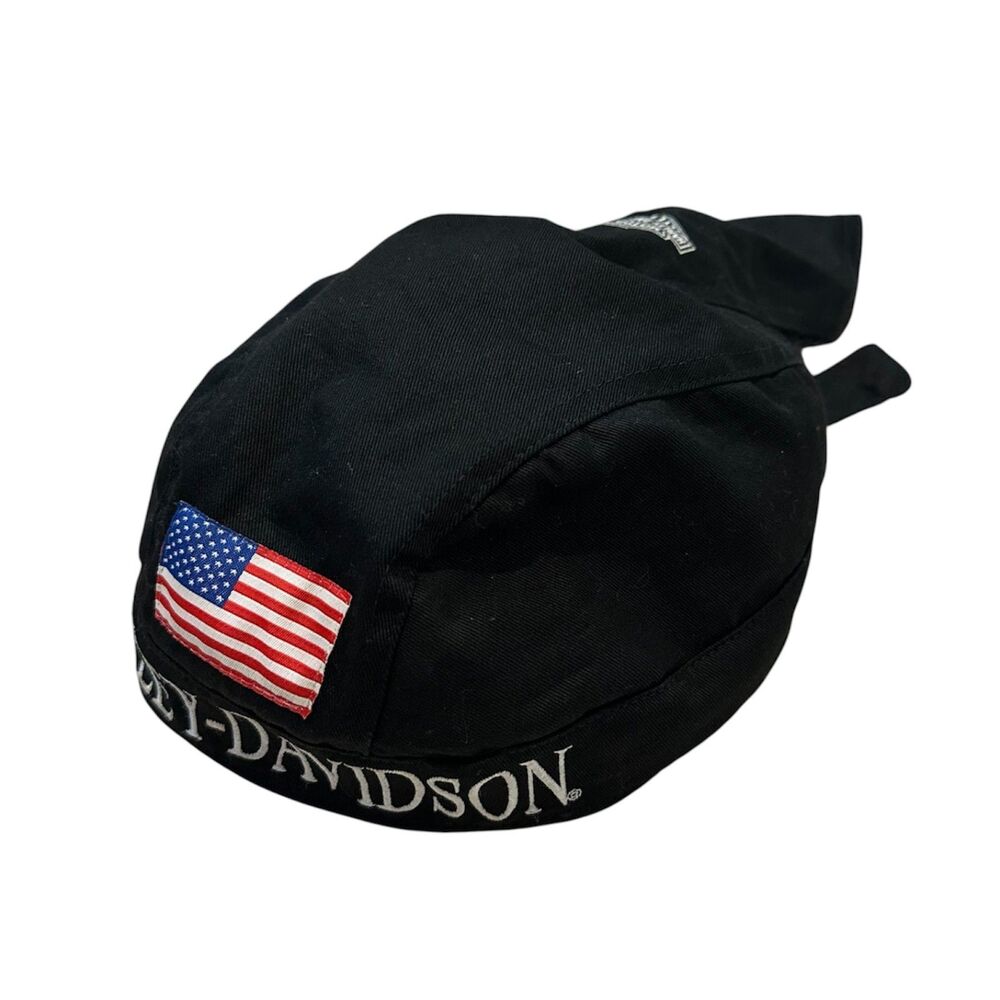 Harley Davidson Motorcycles USA Flag Skull Cap Head Wrap